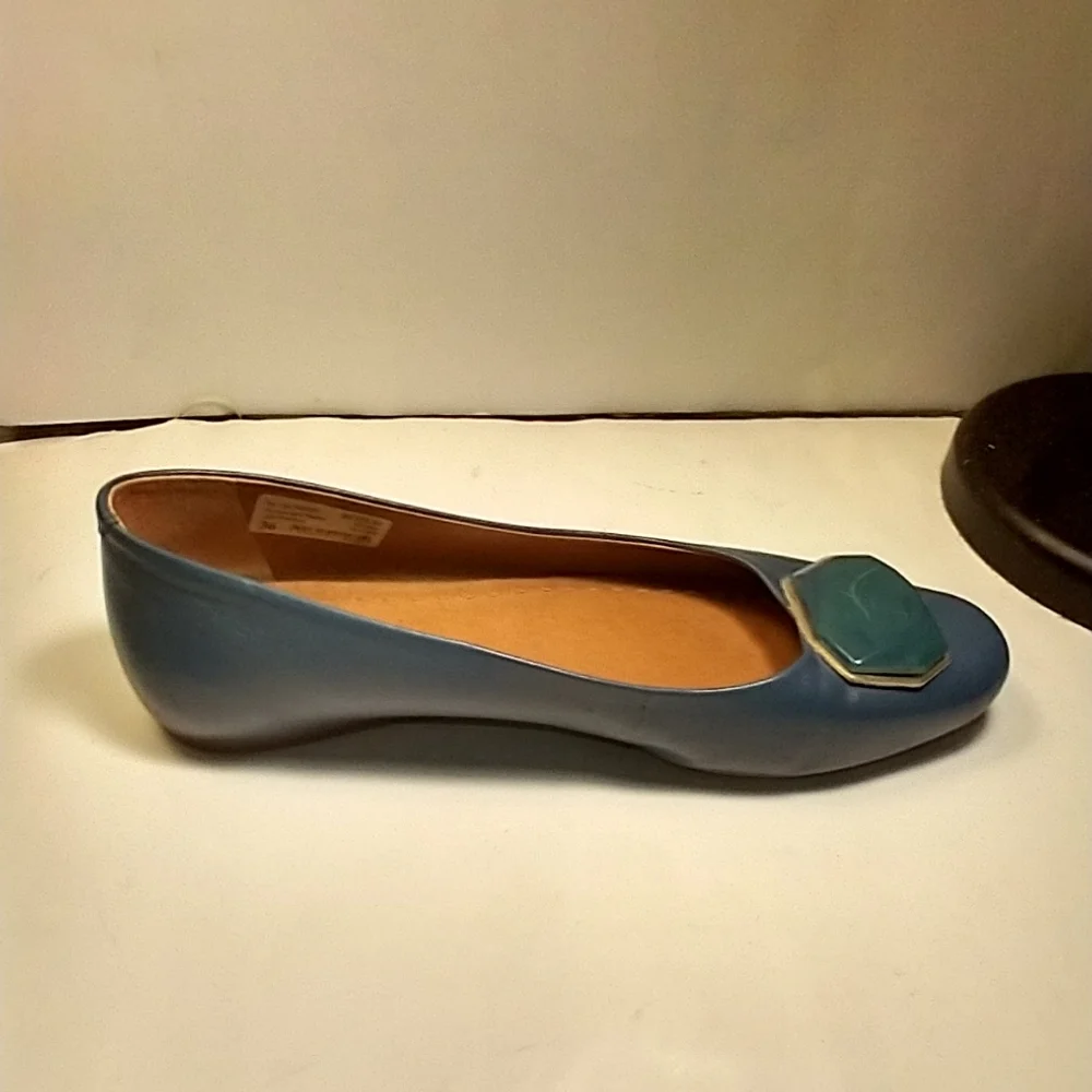 Arezzo Blue Round Toe Ballet Flats Shoes Women's sz 7.